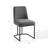 Amplify Black/Charcoal Sled Base Upholstered Fabric Dining Side Chair - Ornate Home