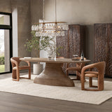 Amra Sandstone Greige Dining Table - Ornate Home