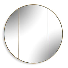 Amram Antique Brass Round Mirror - Ornate Home