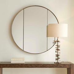 Amram Antique Brass Round Mirror - Ornate Home