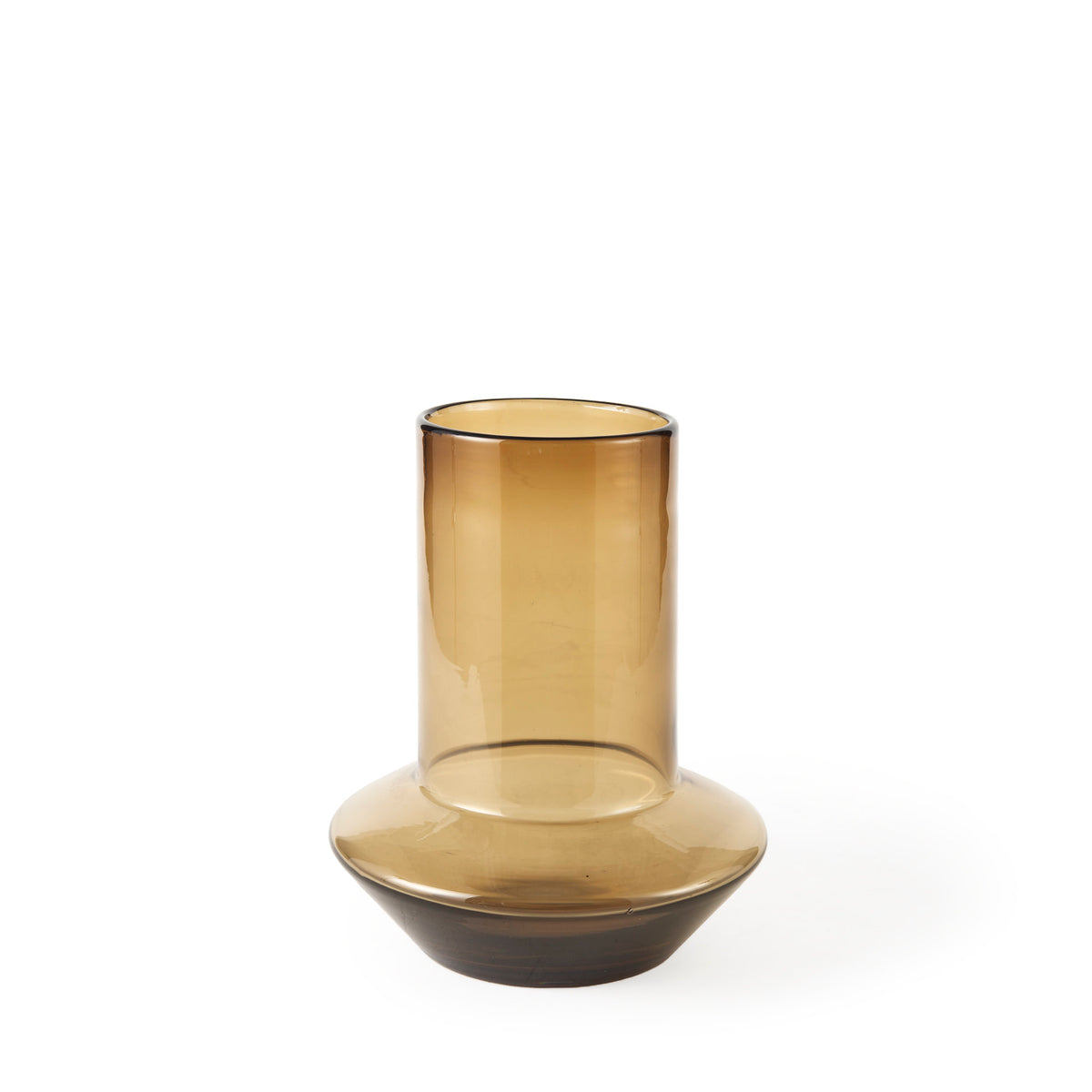 Amrita Golden Brown 9.7"H Glass Vase - Ornate Home