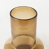 Amrita Golden Brown 9.7"H Glass Vase - Ornate Home