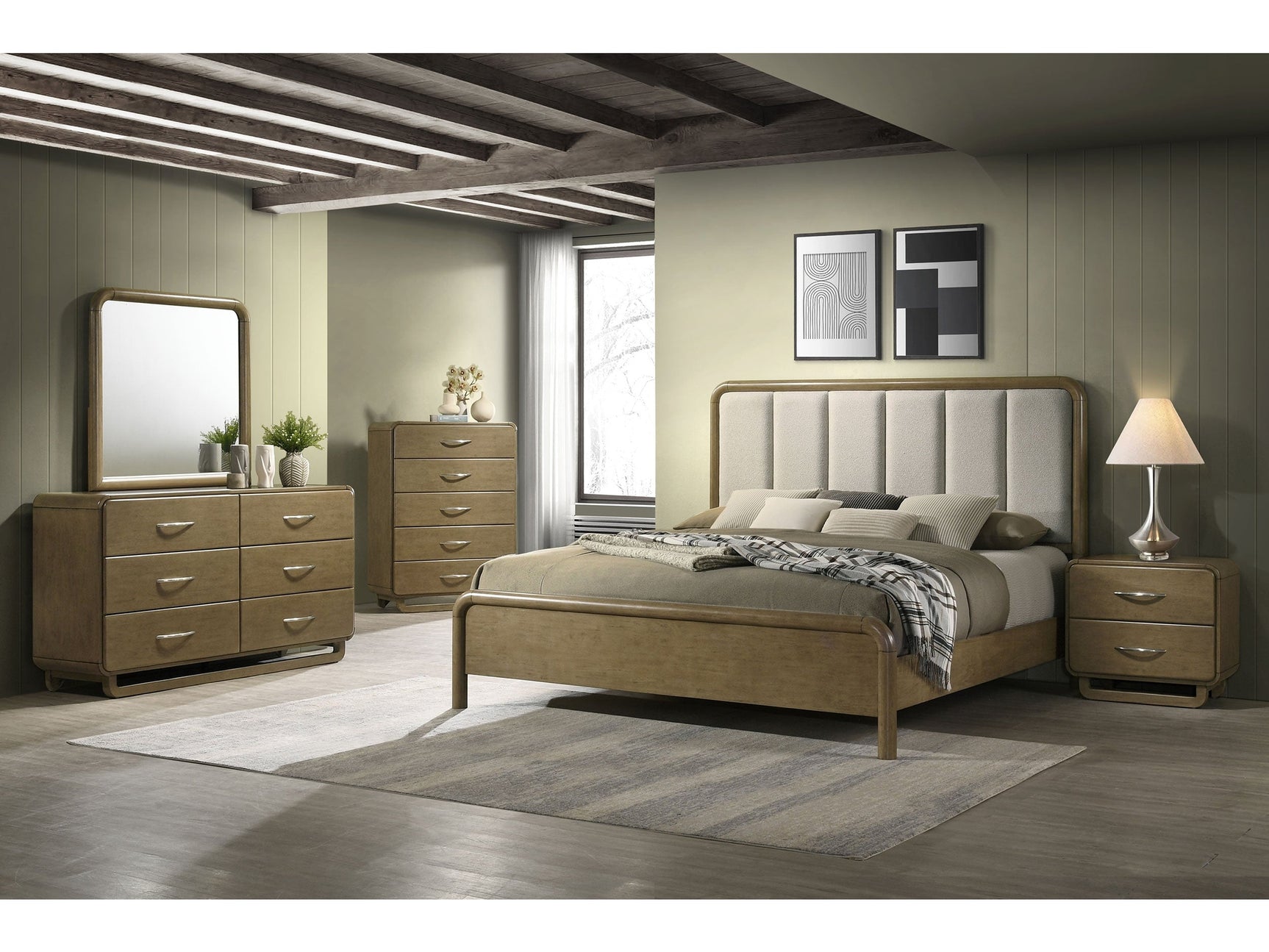 Amsbury Nutmeg 5-piece Queen Bedroom Set - Ornate Home