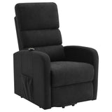 Amsdell Black Upholstered Power Lift Recliner with Remote - Ornate Home