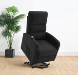 Amsdell Black Upholstered Power Lift Recliner with Remote - Ornate Home