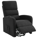 Amsdell Black Upholstered Power Lift Recliner with Remote - Ornate Home