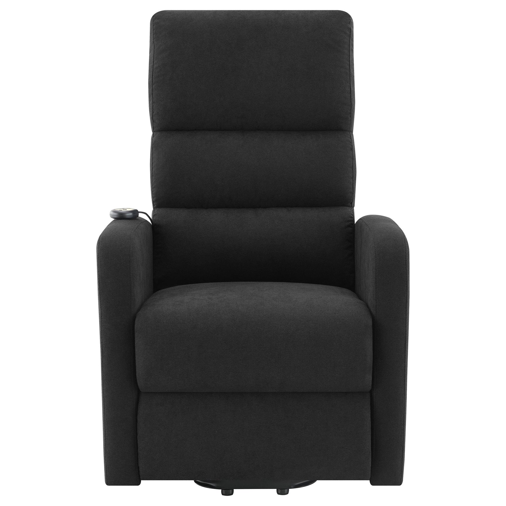 Amsdell Black Upholstered Power Lift Recliner with Remote - Ornate Home