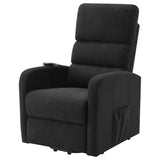 Amsdell Black Upholstered Power Lift Recliner with Remote - Ornate Home