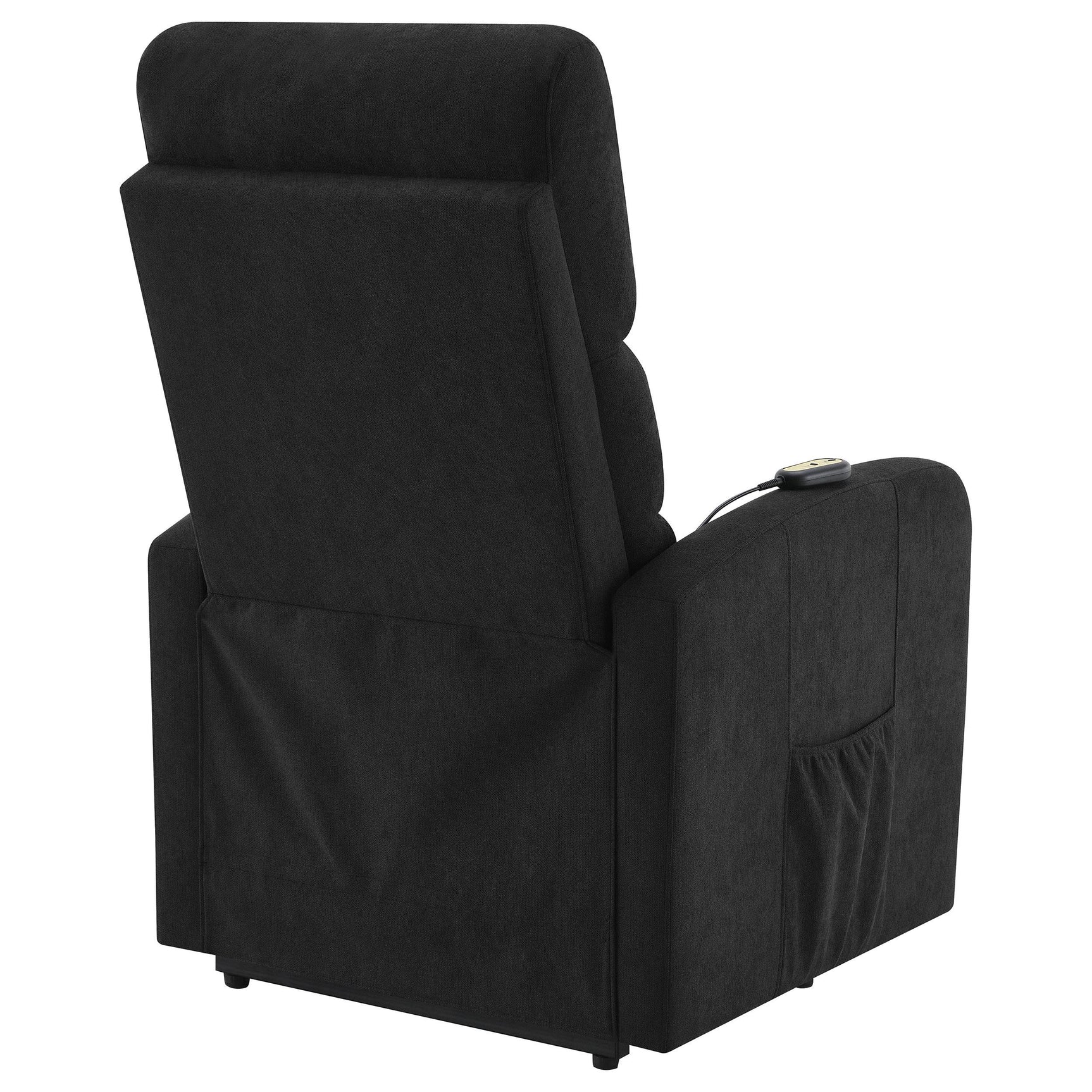 Amsdell Black Upholstered Power Lift Recliner with Remote - Ornate Home