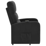 Amsdell Black Upholstered Power Lift Recliner with Remote - Ornate Home