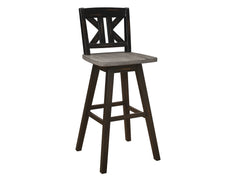 Amsonia Black Swivel Pub Counter Height Chair (Set of 2) - Ornate Home