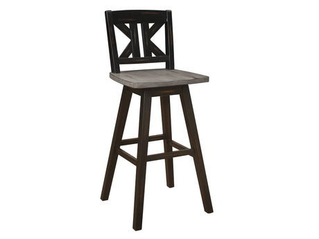 Amsonia Black Swivel Pub Counter Height Chair - Ornate Home