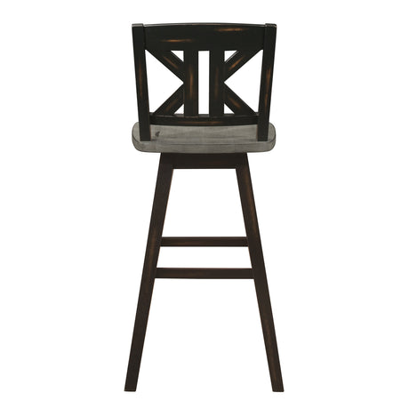 Amsonia Black Swivel Pub Counter Height Chair - Ornate Home