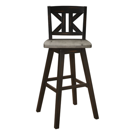 Amsonia Black Swivel Pub Counter Height Chair - Ornate Home