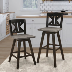 Amsonia Black Swivel Pub Counter Height Chair (Set of 2) - Ornate Home