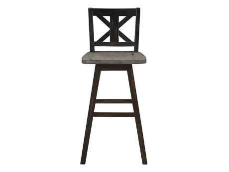 Amsonia Black Swivel Pub Counter Height Chair - Ornate Home