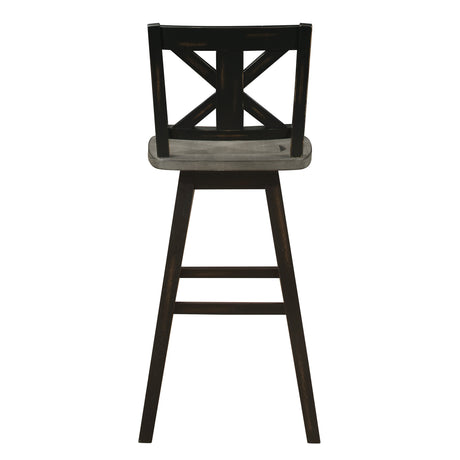 Amsonia Black Swivel Pub Counter Height Chair - Ornate Home