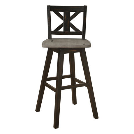 Amsonia Black Swivel Pub Counter Height Chair - Ornate Home