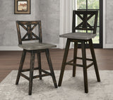 Amsonia Black Swivel Pub Counter Height Chair (Set of 2) - Ornate Home