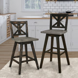Amsonia Black Swivel Pub Counter Height Chair - Ornate Home