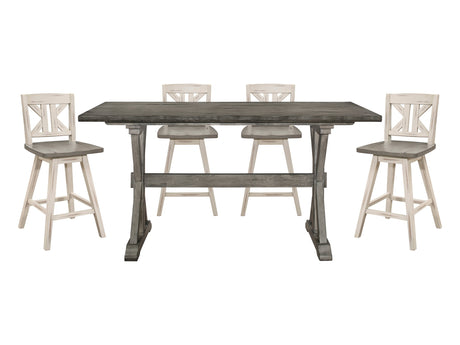 Amsonia Gray 5-Piece Dining Table Set - Ornate Home