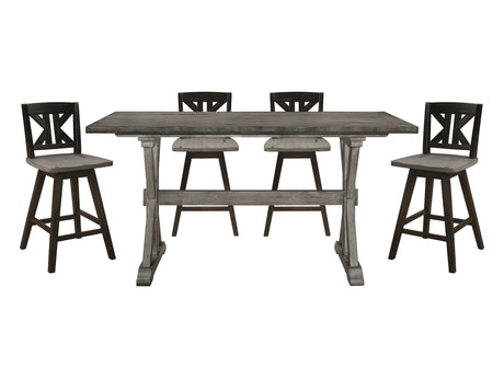 Amsonia Gray 5-piece Dining Table Set - Ornate Home