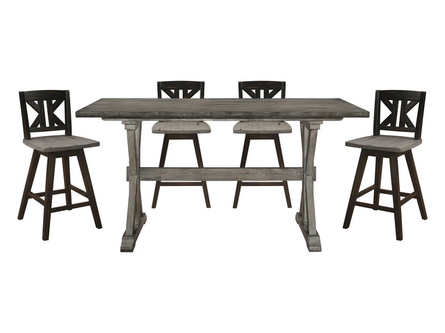 Amsonia Gray 5-piece Dining Table Set - Ornate Home