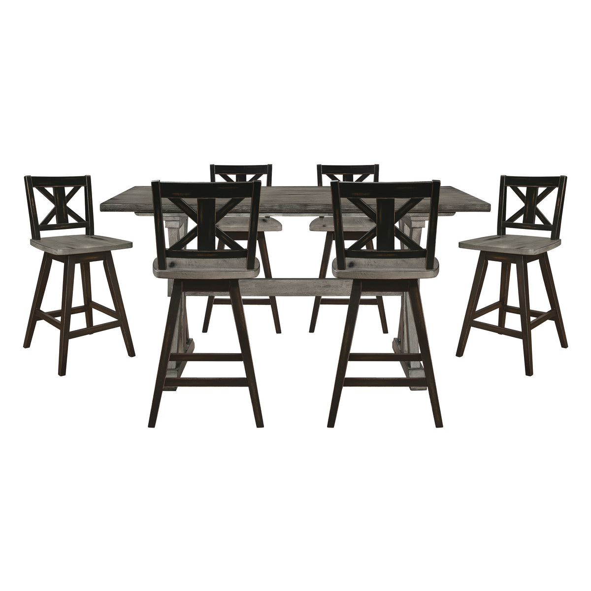 Amsonia Gray 7pc Dining Set - Ornate Home