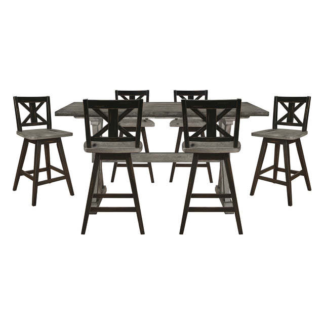 Amsonia Gray 7pc Dining Set - Ornate Home