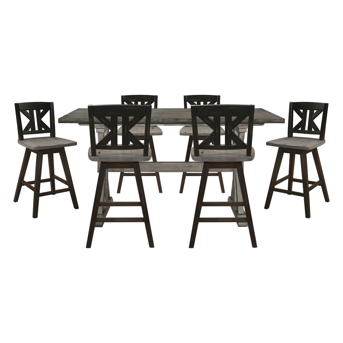 Amsonia Gray 7pc Dining Set - Ornate Home