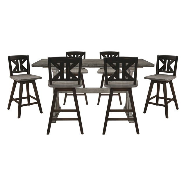 Amsonia Gray 7pc Dining Set - Ornate Home