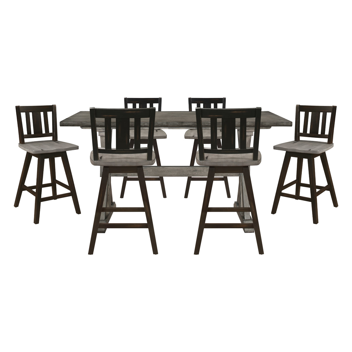 Amsonia Gray 7pc Dining Set - Ornate Home