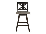 Amsonia Gray/Black Swivel Counter Chair (Set of 2) - Ornate Home