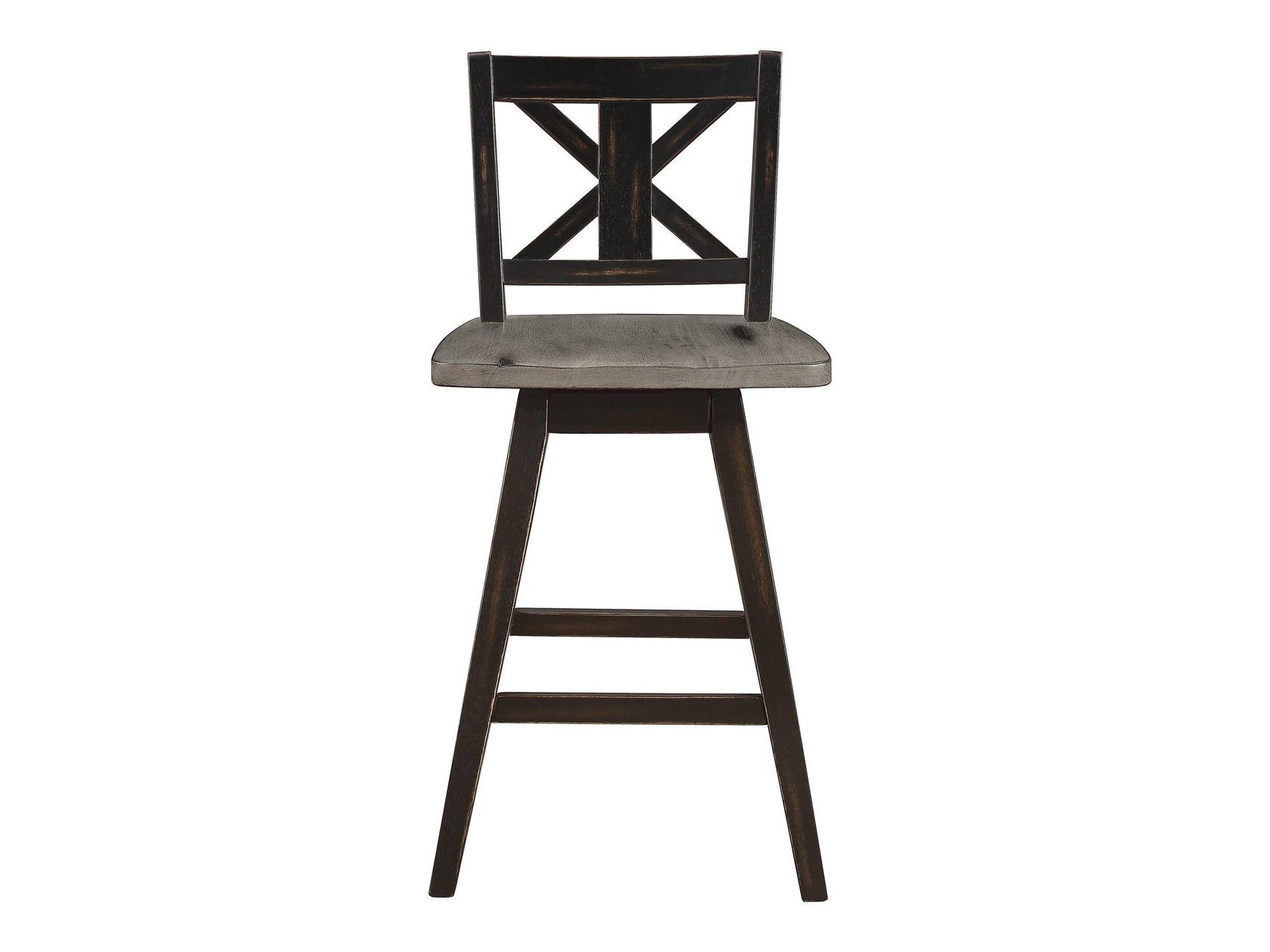 Amsonia Gray/Black Swivel Counter Chair (Set of 2) - Ornate Home