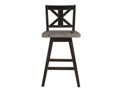 Amsonia Gray/Black Swivel Counter Chair (Set of 2) - Ornate Home