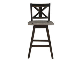Amsonia Gray/Black Swivel Counter Chair (Set of 2) - Ornate Home