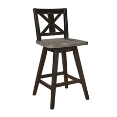 Amsonia Gray/Black Swivel Counter Chair (Set of 2) - Ornate Home