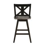 Amsonia Gray/Black Swivel Counter Chair (Set of 2) - Ornate Home