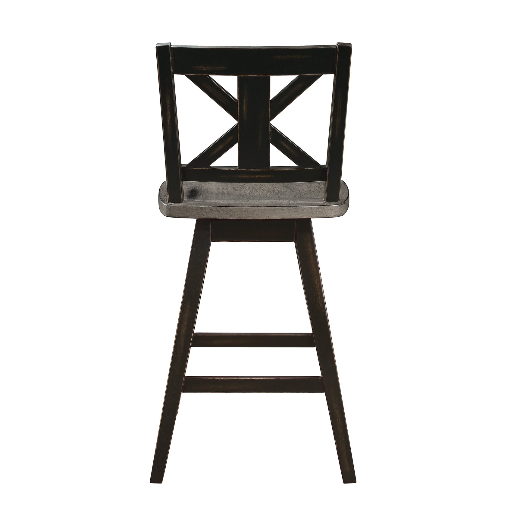 Amsonia Gray/Black Swivel Counter Chair (Set of 2) - Ornate Home