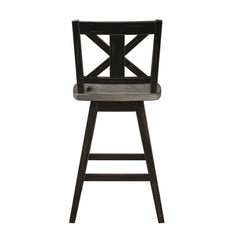 Amsonia Gray/Black Swivel Counter Chair (Set of 2) - Ornate Home