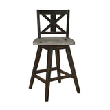 Amsonia Gray/Black Swivel Counter Chair (Set of 2) - Ornate Home