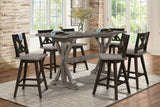 Amsonia Gray/Black Swivel Counter Chair (Set of 2) - Ornate Home