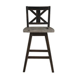Amsonia Gray/Black Swivel Counter Chair (Set of 2) - Ornate Home