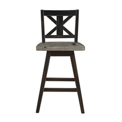 Amsonia Gray/Black Swivel Counter Chair (Set of 2) - Ornate Home