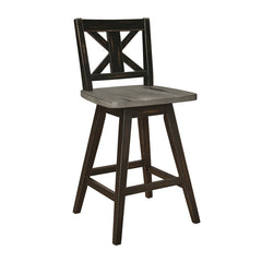 Amsonia Gray/Black Swivel Counter Chair (Set of 2) - Ornate Home