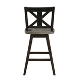 Amsonia Gray/Black Swivel Counter Chair (Set of 2) - Ornate Home
