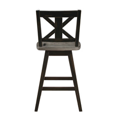 Amsonia Gray/Black Swivel Counter Chair (Set of 2) - Ornate Home
