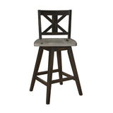 Amsonia Gray/Black Swivel Counter Chair (Set of 2) - Ornate Home