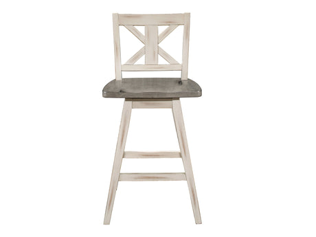 Amsonia Gray/White Swivel Counter Chair (Set of 2) - Ornate Home