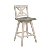 Amsonia Gray/White Swivel Counter Chair (Set of 2) - Ornate Home